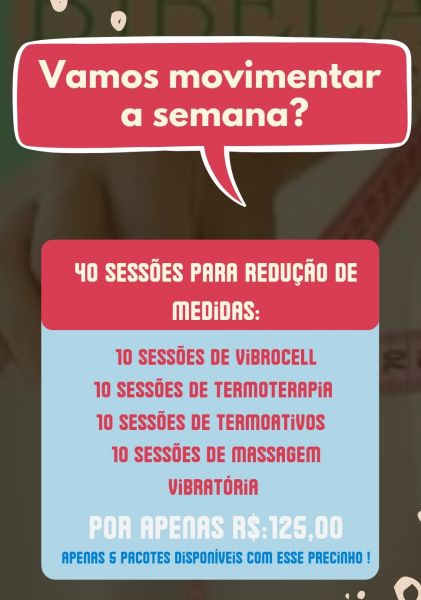 Vamos movimentar a semana?  40 sessões para redução de medidas :