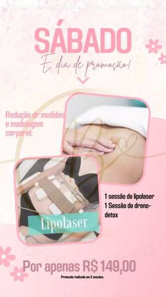 Sábado é dia de promoção lipolaser