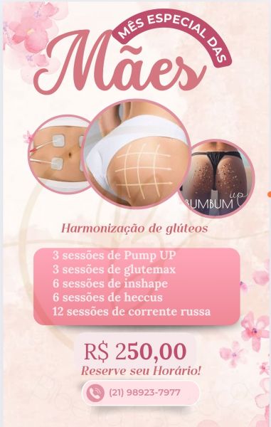 mes das mães harmonização de glúteos
