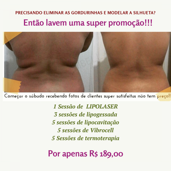 Super promoção para eliminar a gordurinhas das costas