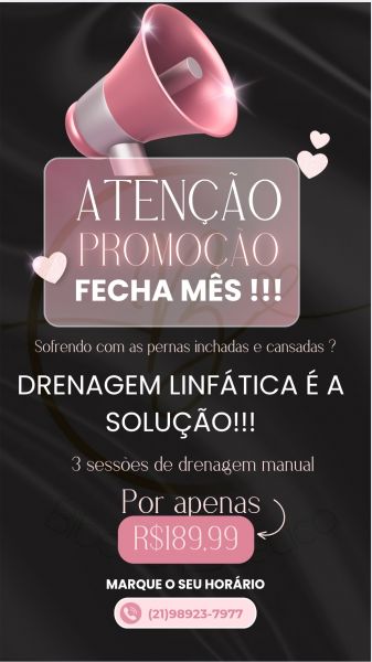 3 sessões de drenagem linfática