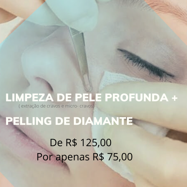 Limpeza de pele + peeling de diamante