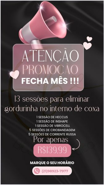 13 sessões para eliminar gordurinha do interno de coxa