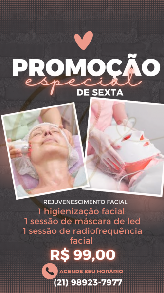 promoção especial de sexta( rejuvenescimento facial )