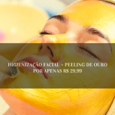 Higienização facial + pelling de ouro